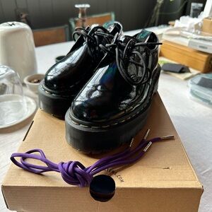 Dr Martens Limited Edition 1461 Quad Rainbow Patent Platform Shoes US L Size 7